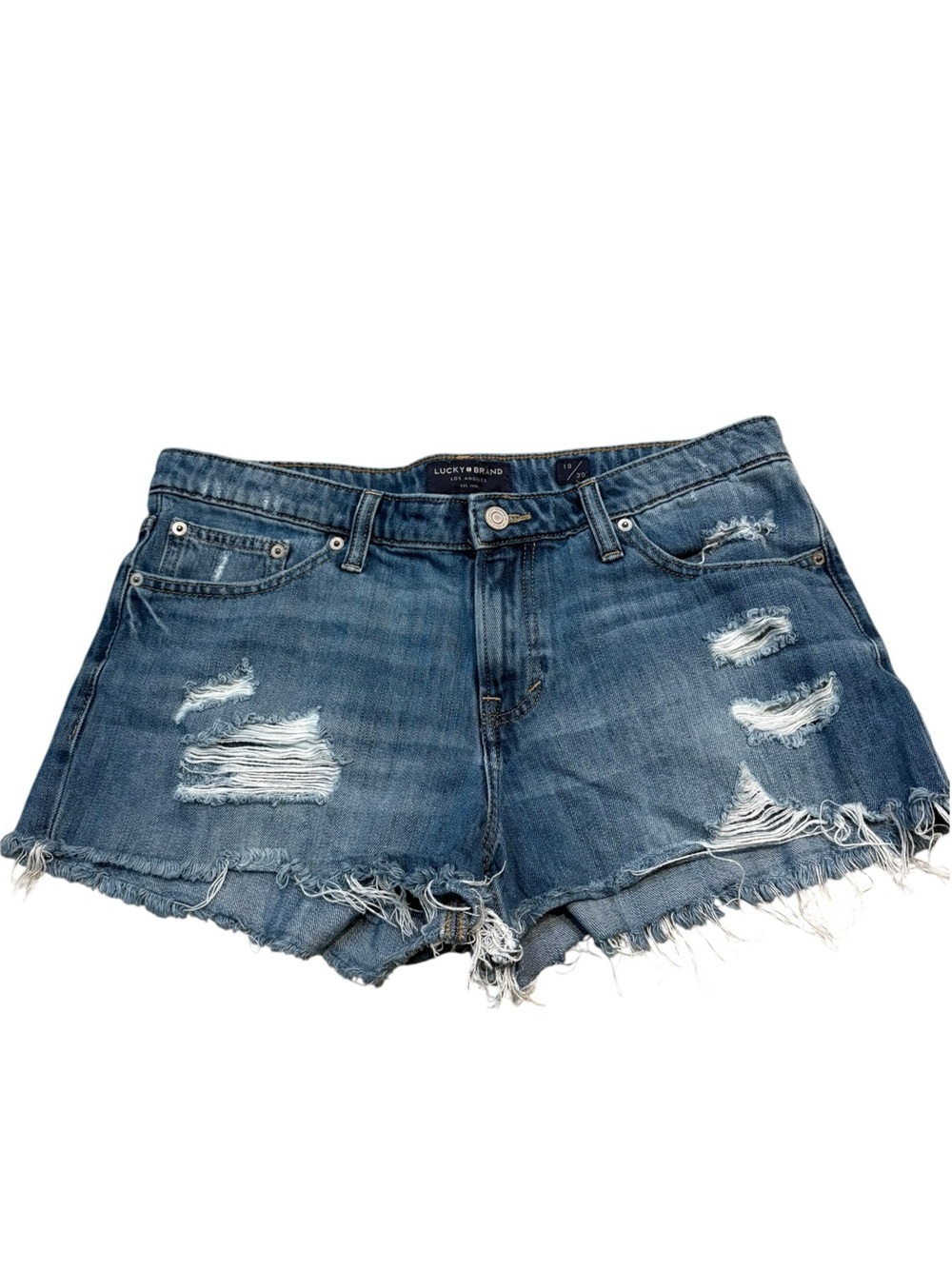 Lucky Brand The Cut Off Distressed Jean Shorts. Size 10